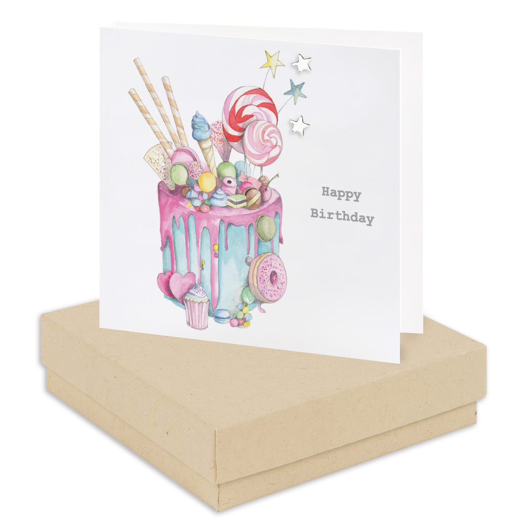 Boxed Truly Scrumptious Birthday Cake Earring Card Earrings Crumble and Core Kraft  