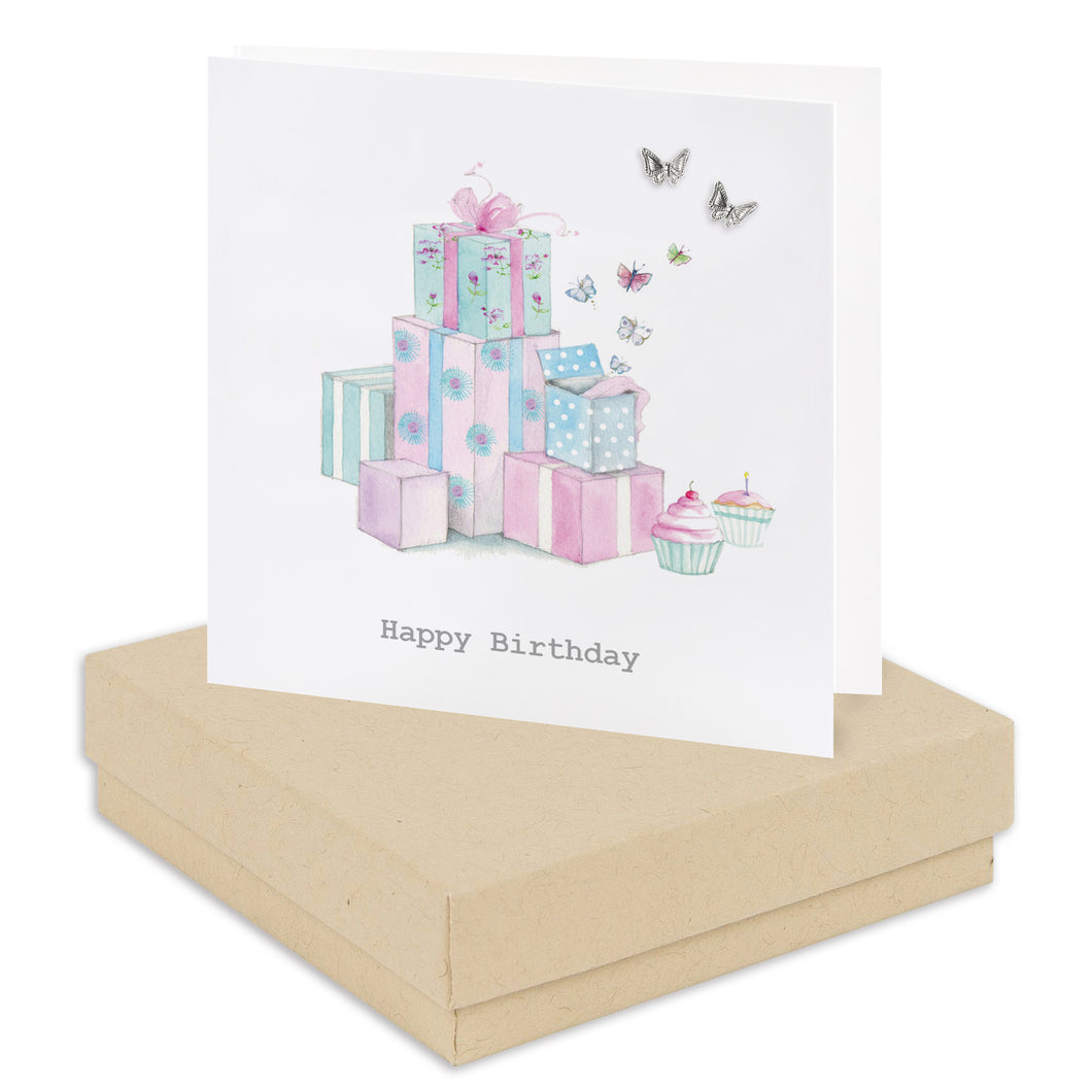 Boxed Birthday Presents Earring Card Earrings Crumble and Core Kraft  