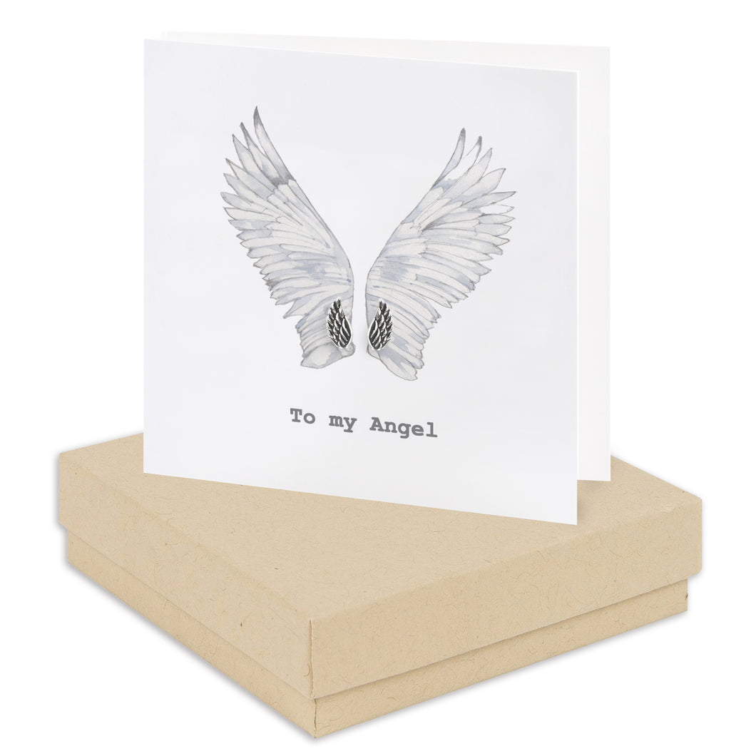 Boxed To My Angel Wings Earring Card Earrings Crumble and Core Kraft  