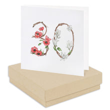 Load image into Gallery viewer, Boxed Floral 30th Earring Card Earrings Crumble and Core Kraft  
