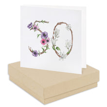 Carica l&#39;immagine nel visualizzatore di Gallery, Boxed Floral 50th Earring Card Earrings Crumble and Core Kraft  
