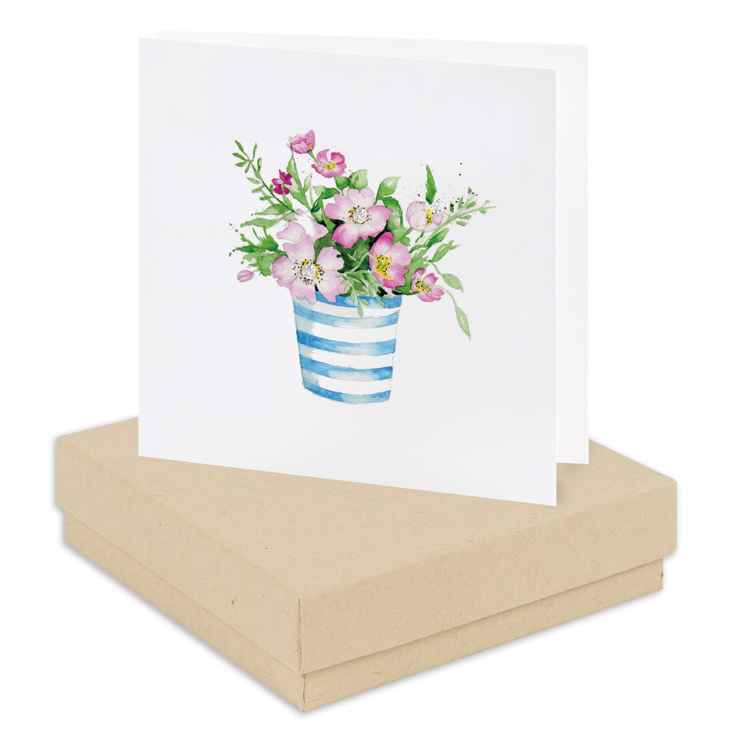 Boxed Pot of Flowers Earring Card Earrings Crumble and Core Kraft  