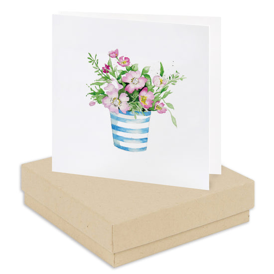 Boxed Pot of Flowers Earring Card Earrings Crumble and Core Kraft  