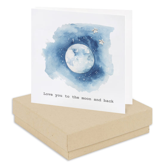 Boxed Love You To The Moon..Earring Card Earrings Crumble and Core Kraft  