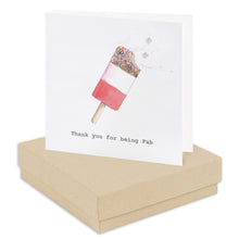 Carica l&#39;immagine nel visualizzatore di Gallery, Boxed Thank You For Being Fab Lolly Earring Card Earrings Crumble and Core Kraft  

