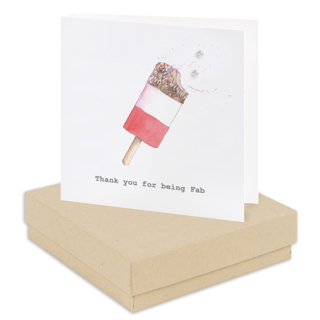 Boxed Thank You For Being Fab Lolly Earring Card Earrings Crumble and Core Kraft  
