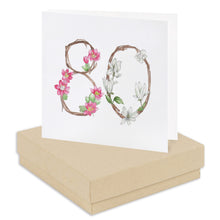 Load image into Gallery viewer, Boxed Floral 80th Earring Card Earrings Crumble and Core Kraft  
