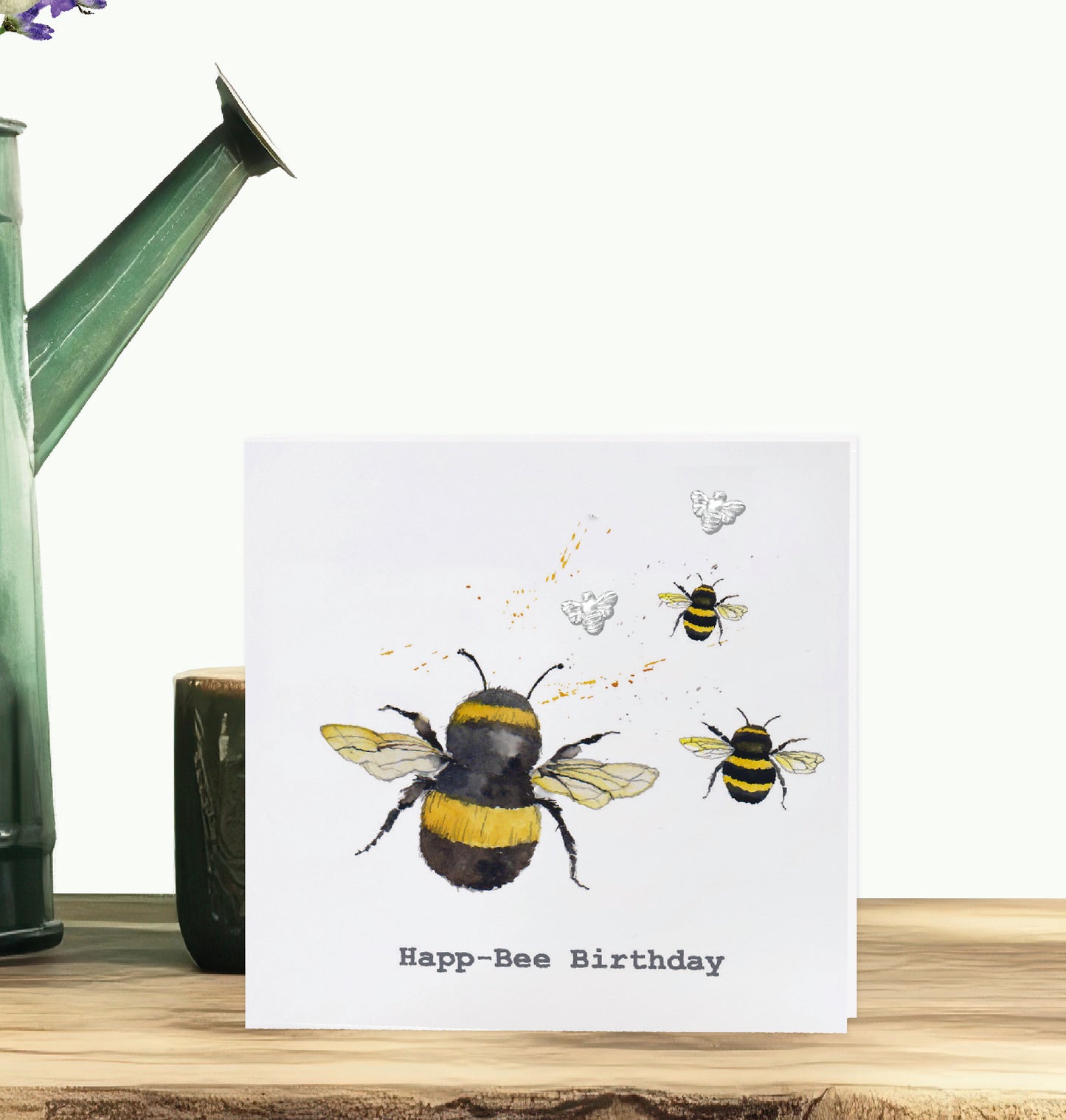 Sterling Silver Stud Earrings – Bee Design Boxed Gift Set with Birthday Card