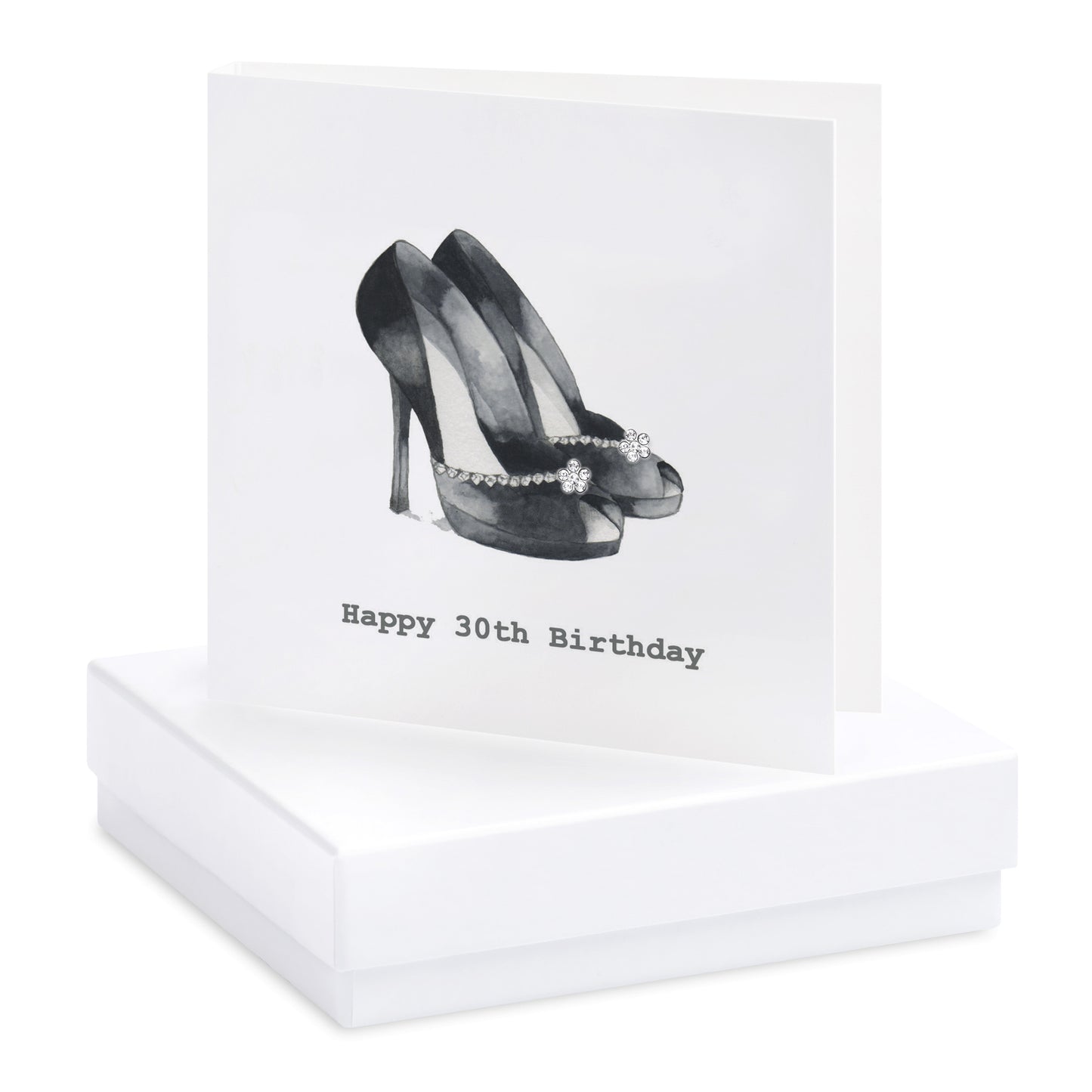 Boxed Black Shoes 30th Birthday Earring Card Earrings Crumble and Core   