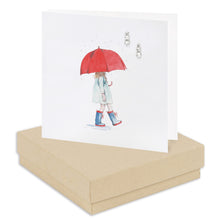 Carica l&#39;immagine nel visualizzatore di Gallery, Boxed Earring Card Umbrella Girl Earrings Crumble and Core Kraft  
