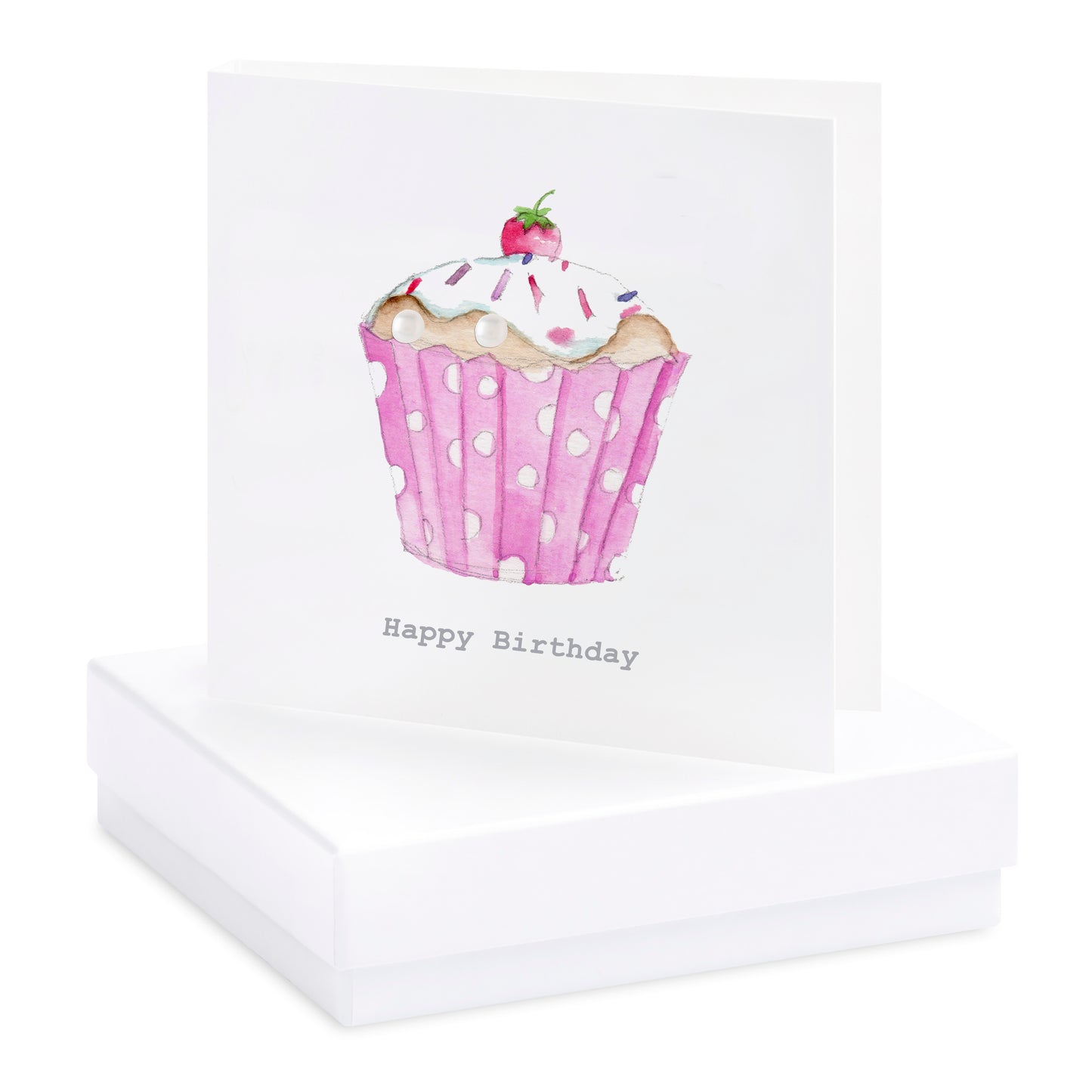 Boxed Happy Birthday Cupcake Earring Card Earrings Crumble and Core   