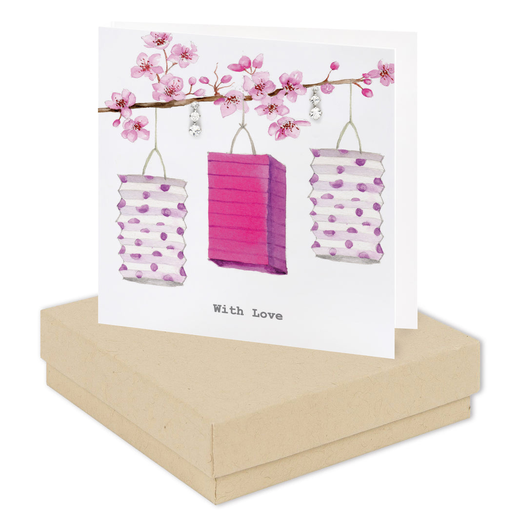 Boxed Earring Card Lanterns With Love Earrings Crumble and Core Kraft  