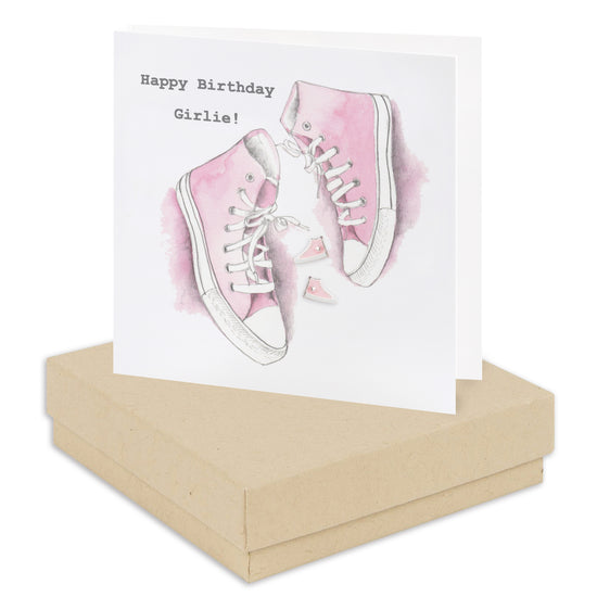 Boxed Happy Birthday Girlie Converse Earring Card Earrings Crumble and Core Kraft  