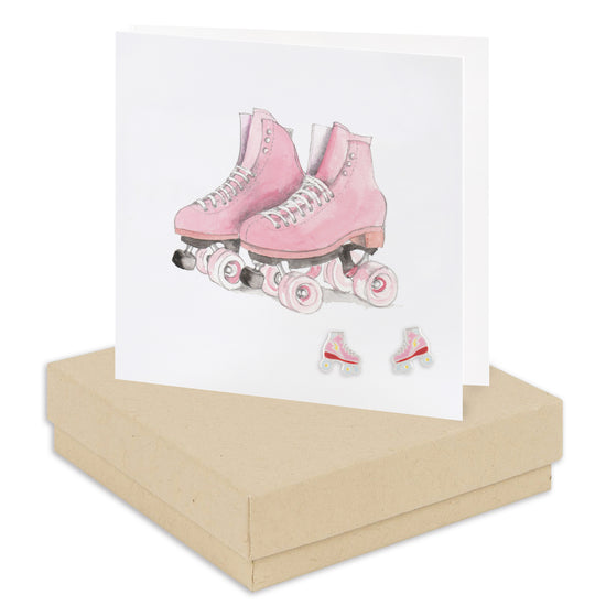 Boxed Earring Card Roller Skates Earrings Crumble and Core Kraft  