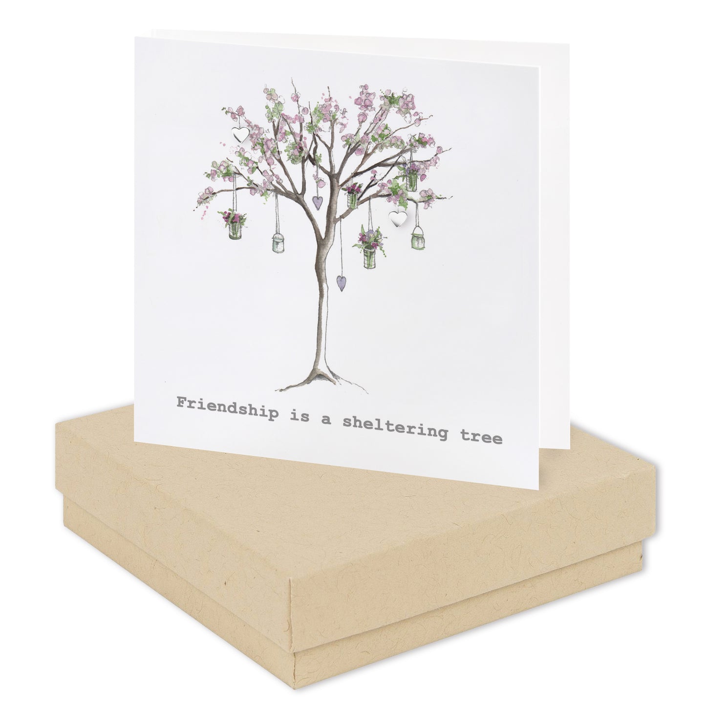 Boxed Friendship Blossom Tree Earring Card Earrings Crumble and Core Kraft  