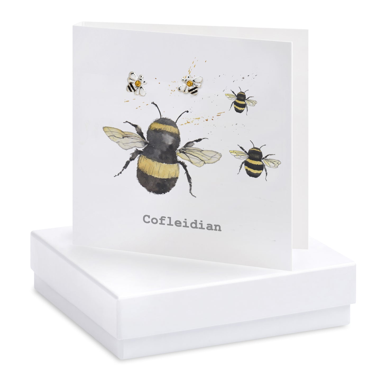 Sterling Silver Bee Earrings – Hand Finished Silver Studs | Gift Boxed Welsh Culture