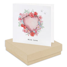 Carica l&#39;immagine nel visualizzatore di Gallery, Boxed Love Heart Earring Card Earrings Crumble and Core Kraft  
