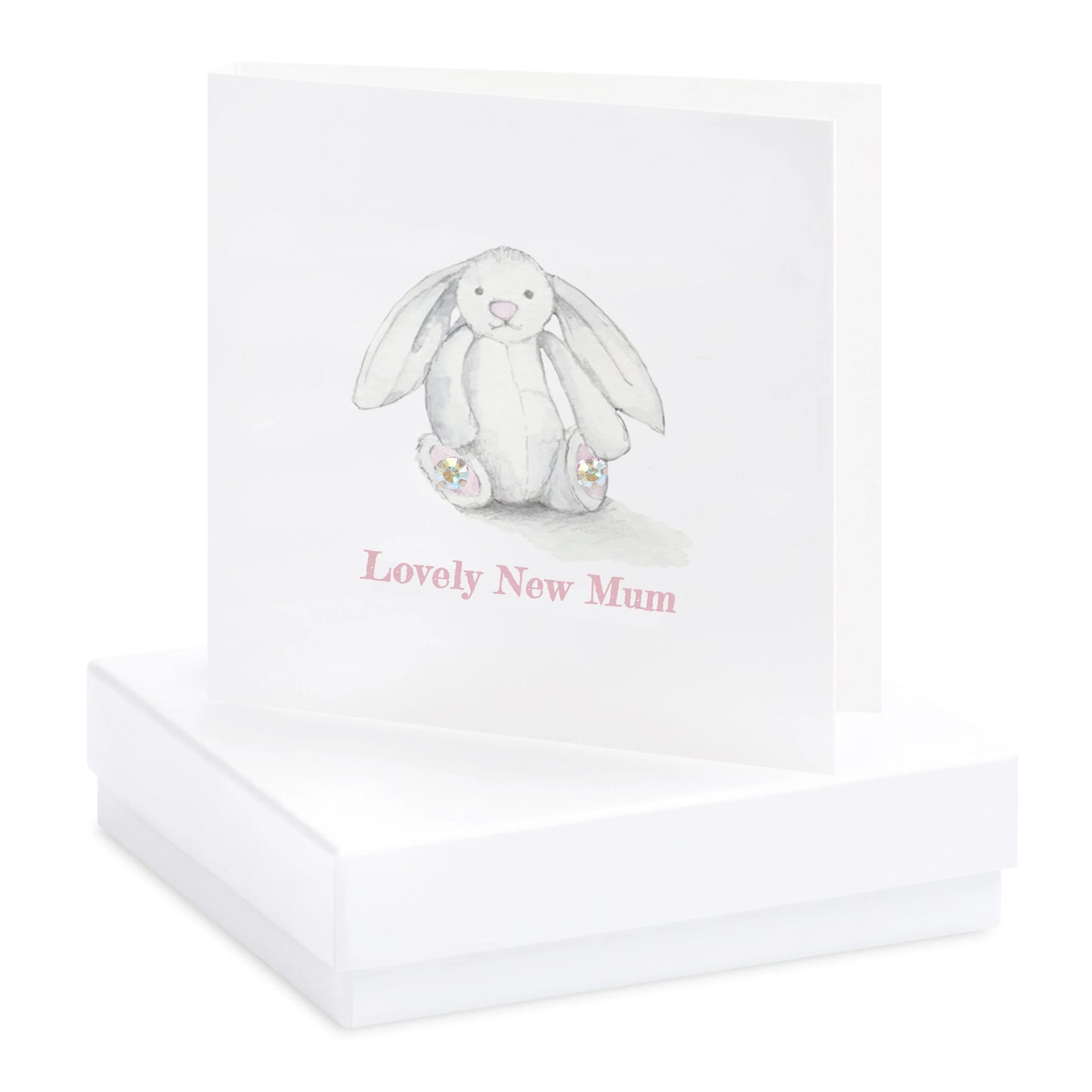 Tarjeta para pendientes de nueva mamá en caja