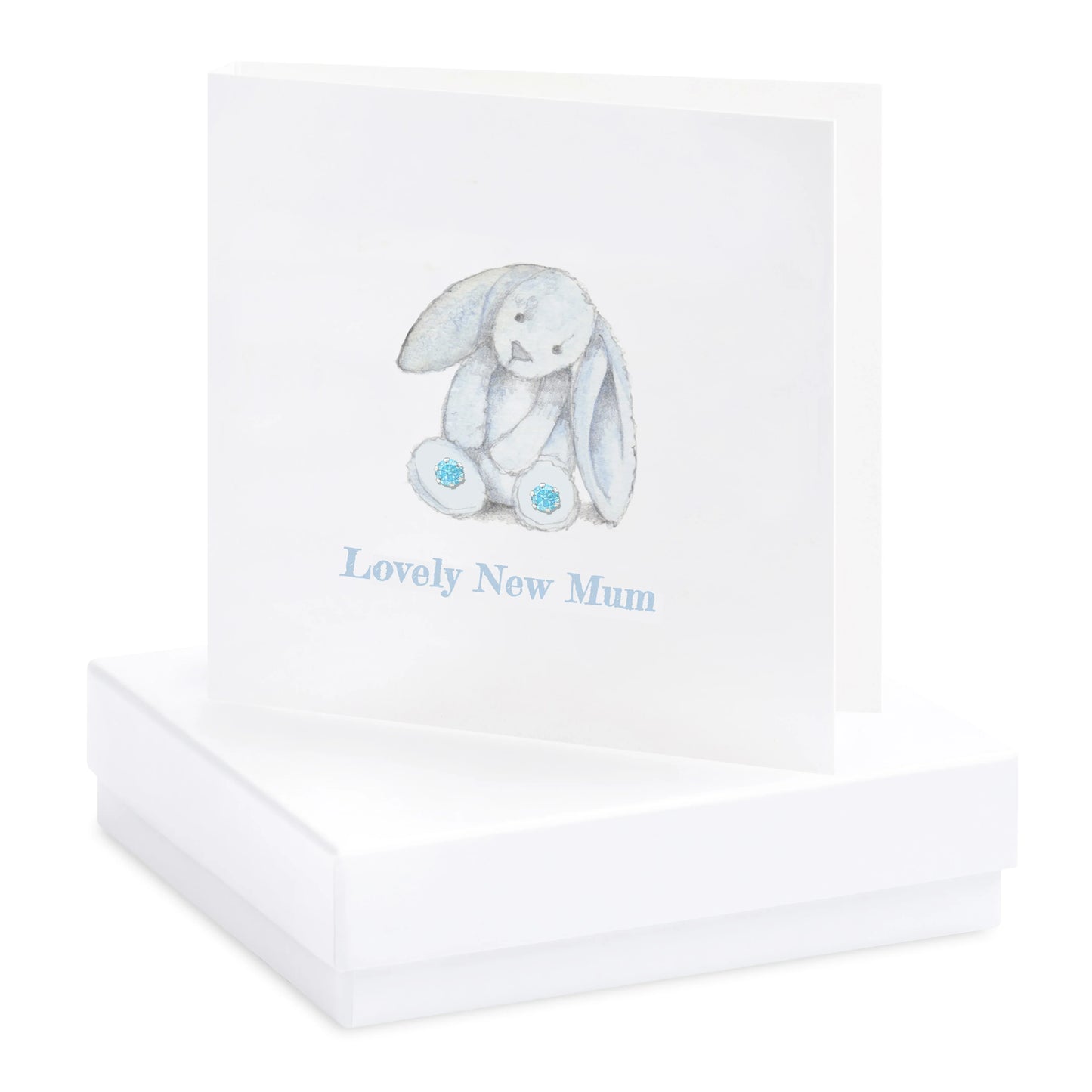 Tarjeta para pendientes de nueva mamá en caja