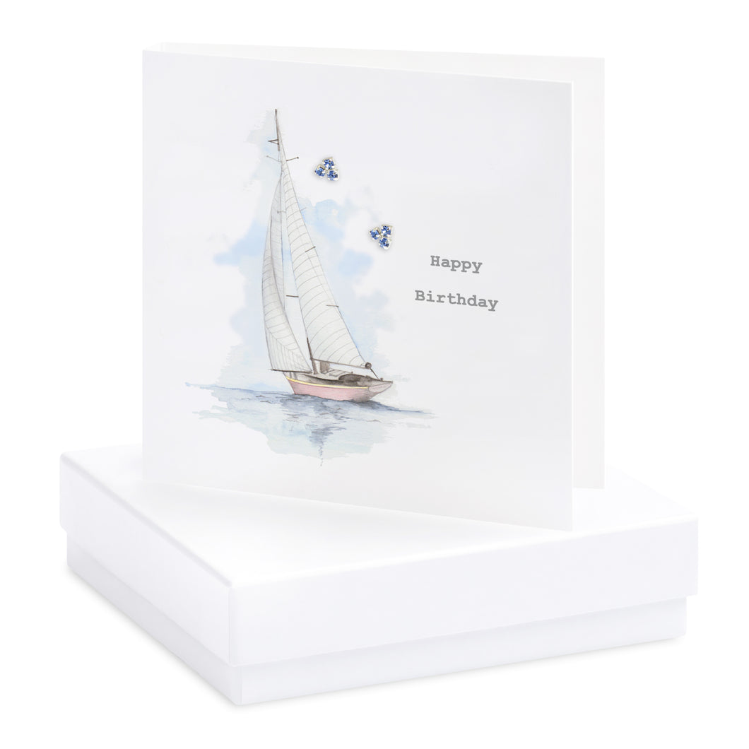 Boxed Sailing Boat Earring Card