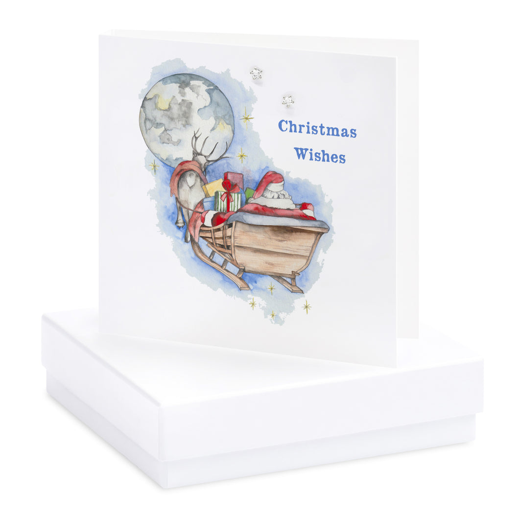 Boxed Father Christmas in the Sky Earring Card Earrings Crumble and Core   