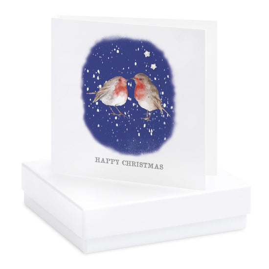 Christmas Robin Boxed Sterling Silver Jewellery Earring Card Earrings Crumble and Core   