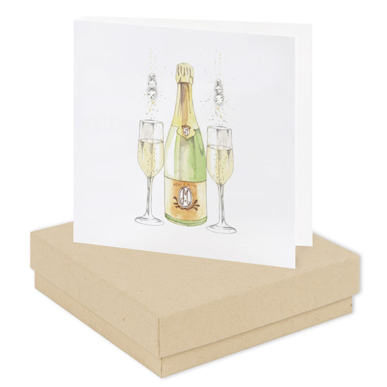 Boxed Champagne and Glasses Earring Card Earrings Crumble and Core Kraft  