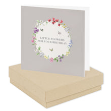 Load image into Gallery viewer, Vintage Sentiments Boxed Silver Earring Card Little Flowers Earrings Crumble and Core Kraft  
