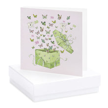 Load image into Gallery viewer, Boxed Earring Card Butterfly 30th Earrings Crumble and Core White  
