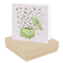 Load image into Gallery viewer, Boxed Earring Card Butterfly 50th Earrings Crumble and Core Kraft  
