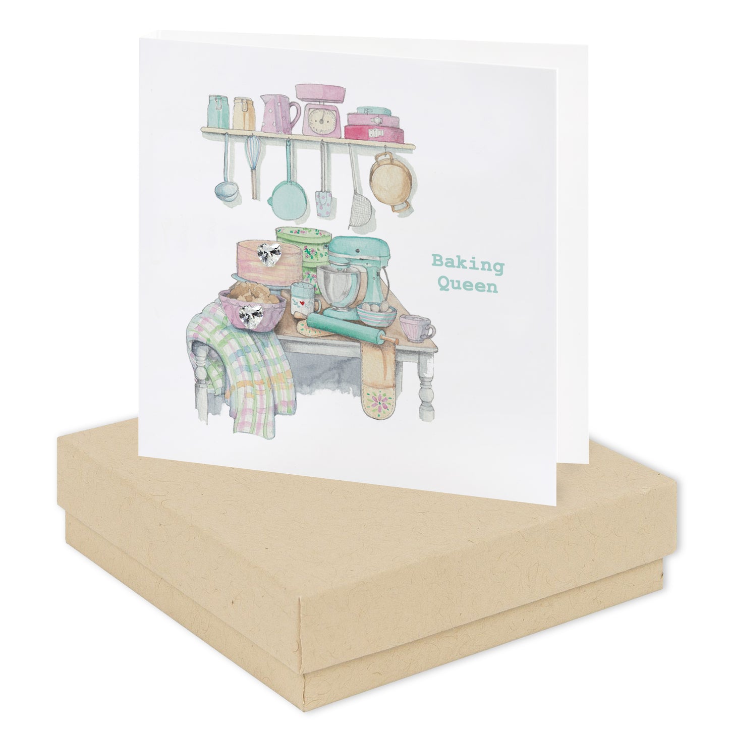 Boxed Earring Card Baking Queen Earrings Crumble and Core Kraft  