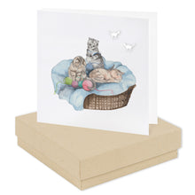 Load image into Gallery viewer, Boxed Earring Card Kittens Earrings Crumble and Core Kraft  
