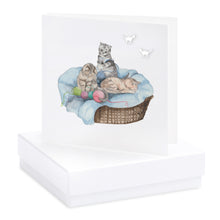 Load image into Gallery viewer, Boxed Earring Card Kittens Earrings Crumble and Core White  
