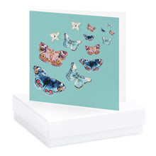 Load image into Gallery viewer, Boxed Silver Earring Card Butterflies Earrings Crumble and Core White  
