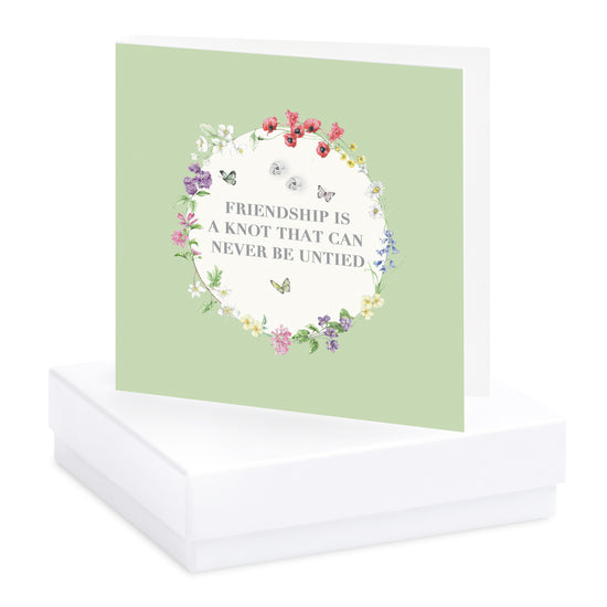 Vintage Sentiment Boxed Silver Earring Card Friendship Earrings Crumble and Core White  