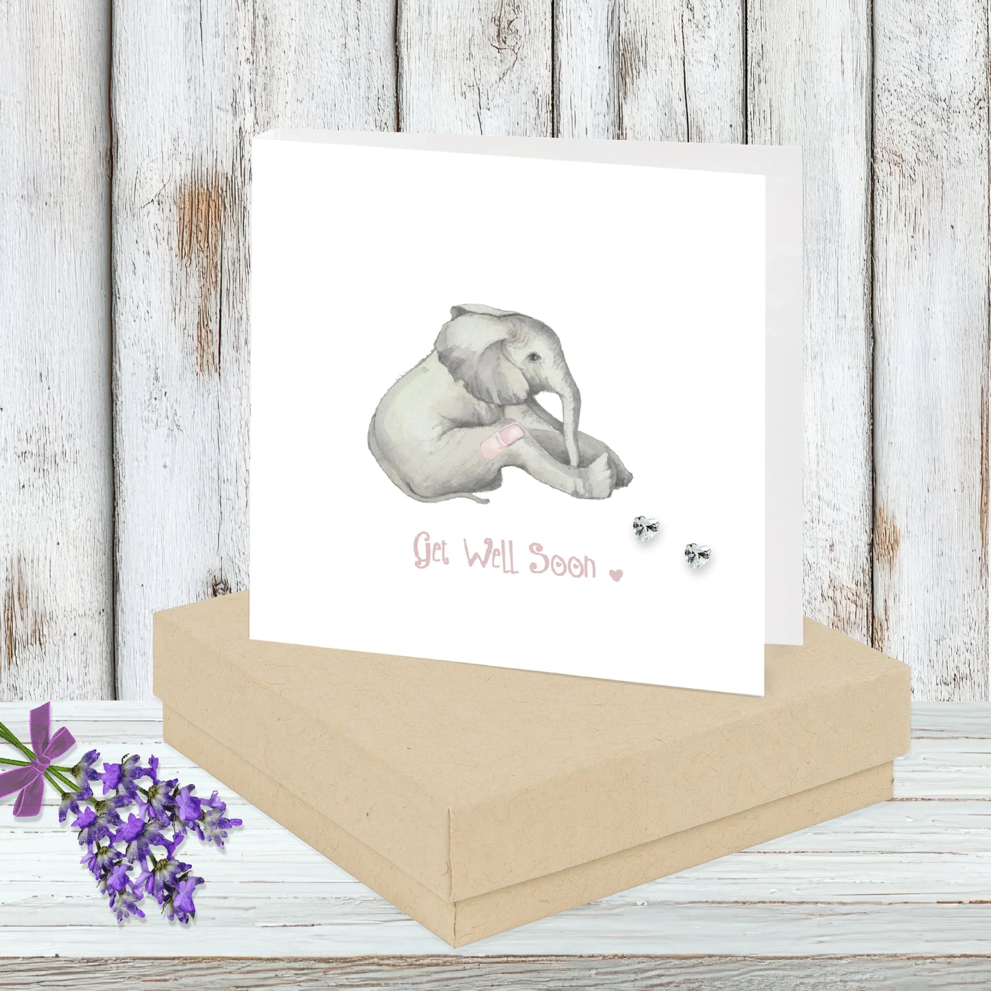 Sterling Silver Stud Earrings on Boxed Card - Get Well Soon Gift - Crumble and Core