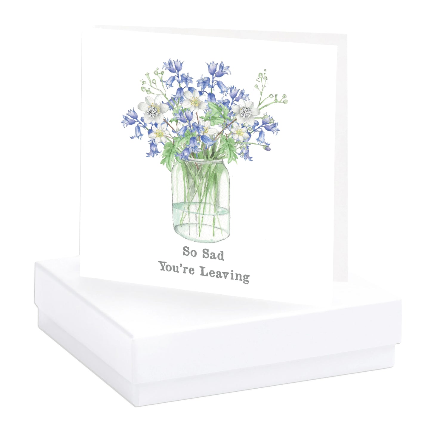 Sterling Silver Stud Earrings with Good Luck Card - Thoughtful Leaving Gift - Crumble and Core