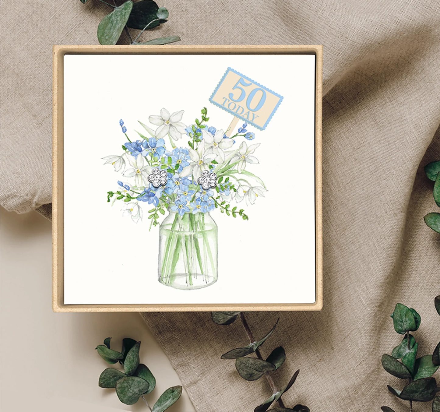 Inscatolato e via! Biglietto per orecchini con mongolfiera