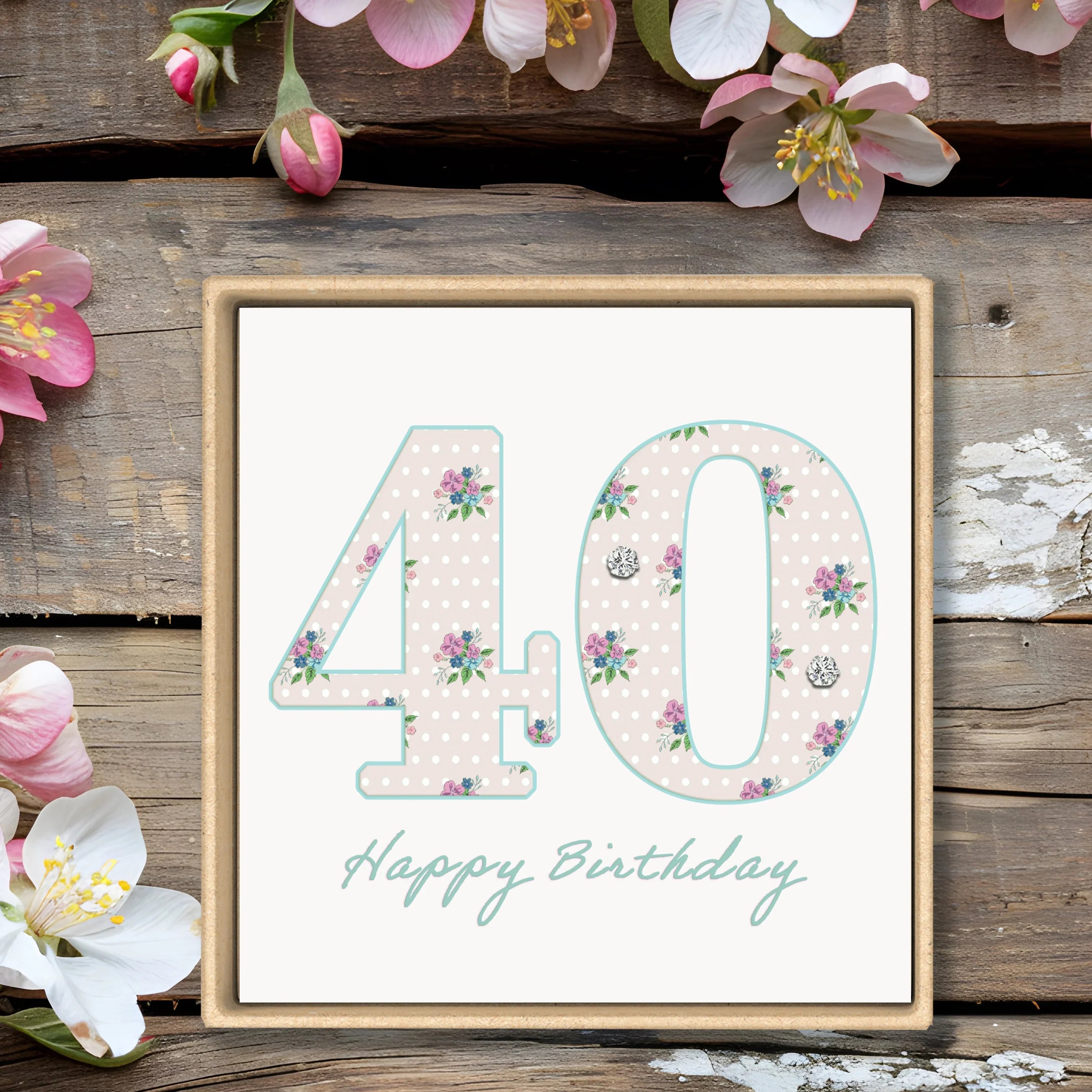 Hunts England - 40th Granddaughter Hummingbird Birthday Card - With Gold Foil - Pretty Flowers - Age 40 Card For Granddaughter - Milo's Gallery - Age Forty Birthday - View #7