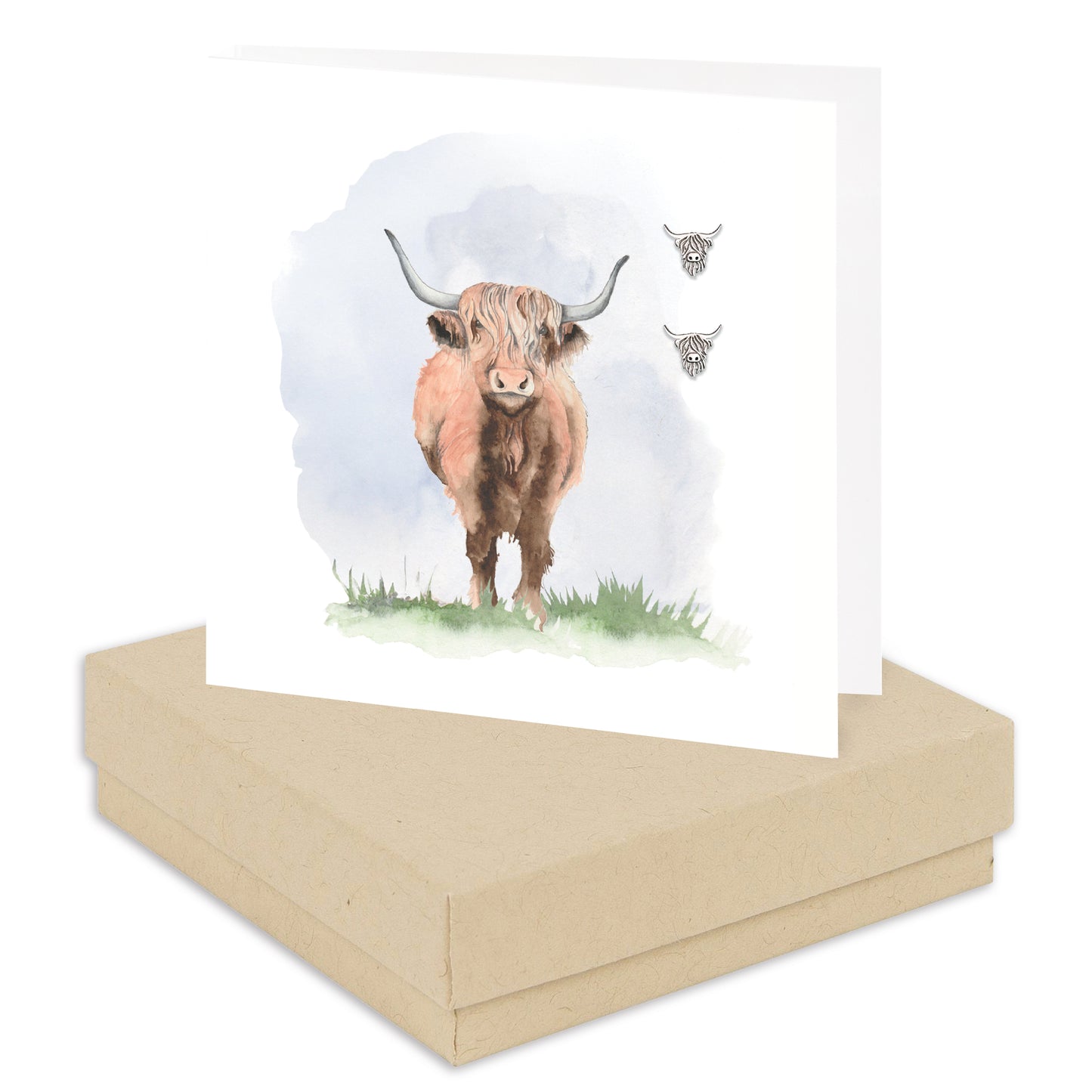 Sterling Silver Plated Studs Highland Cow Earrings Gift for Highland Cow Lovers