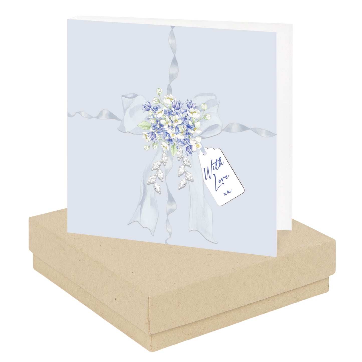 Sterling Silver Drop Stud Earrings – Wrapped With Love Card - Elegant Jewellery Gift Set for Her