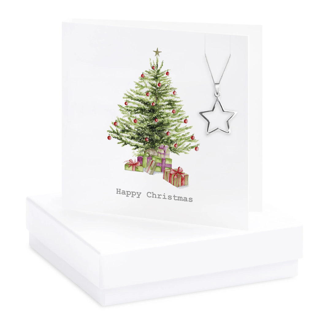 Boxed Christmas Tree Necklace Card