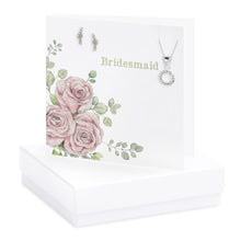 Load image into Gallery viewer, Boxed Rose Bridesmaid Necklace &amp; Earring Card Jewelry Sets Crumble and Core   
