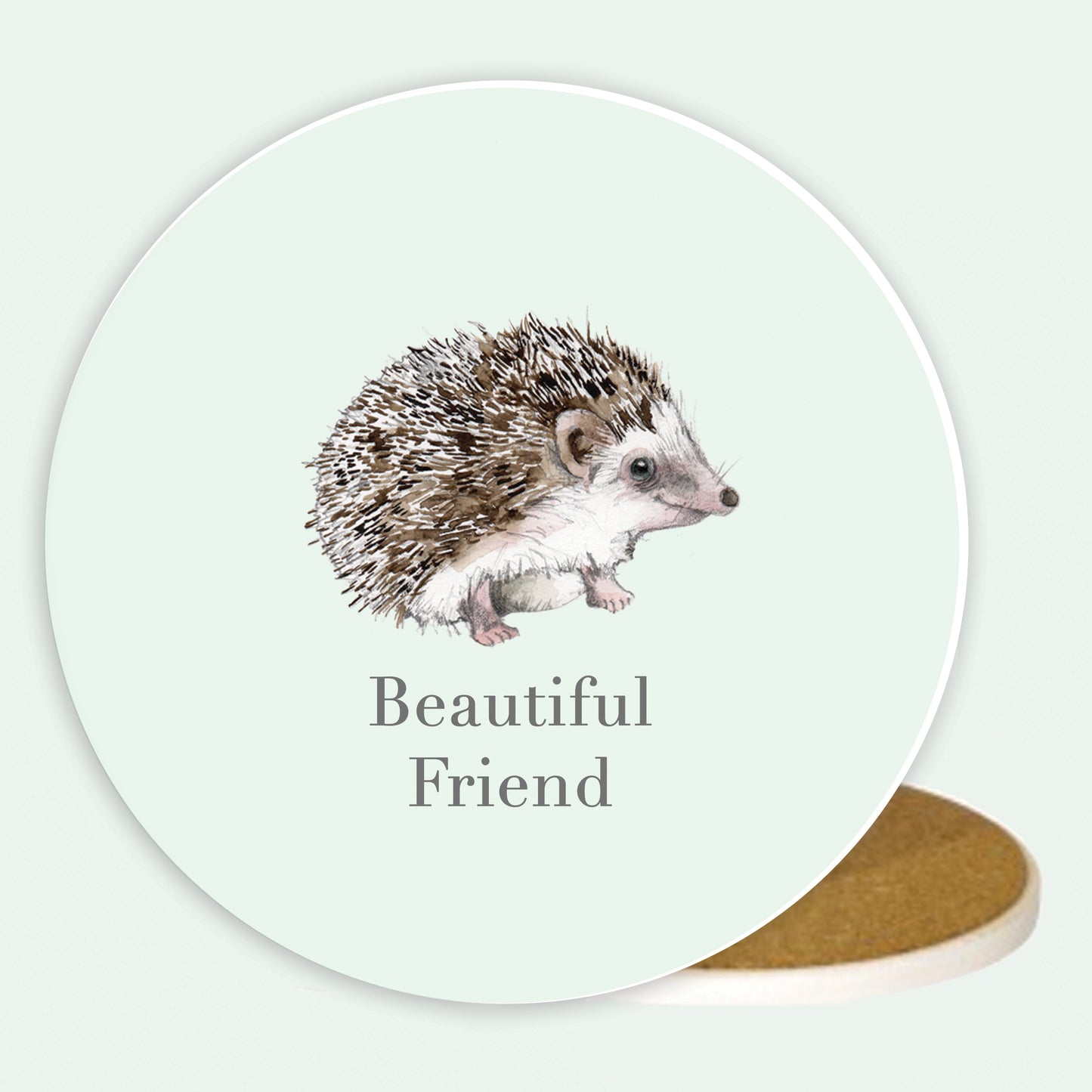 Ceramic Coaster - Hedgehog Beautiful Friend Coasters Crumble and Core   
