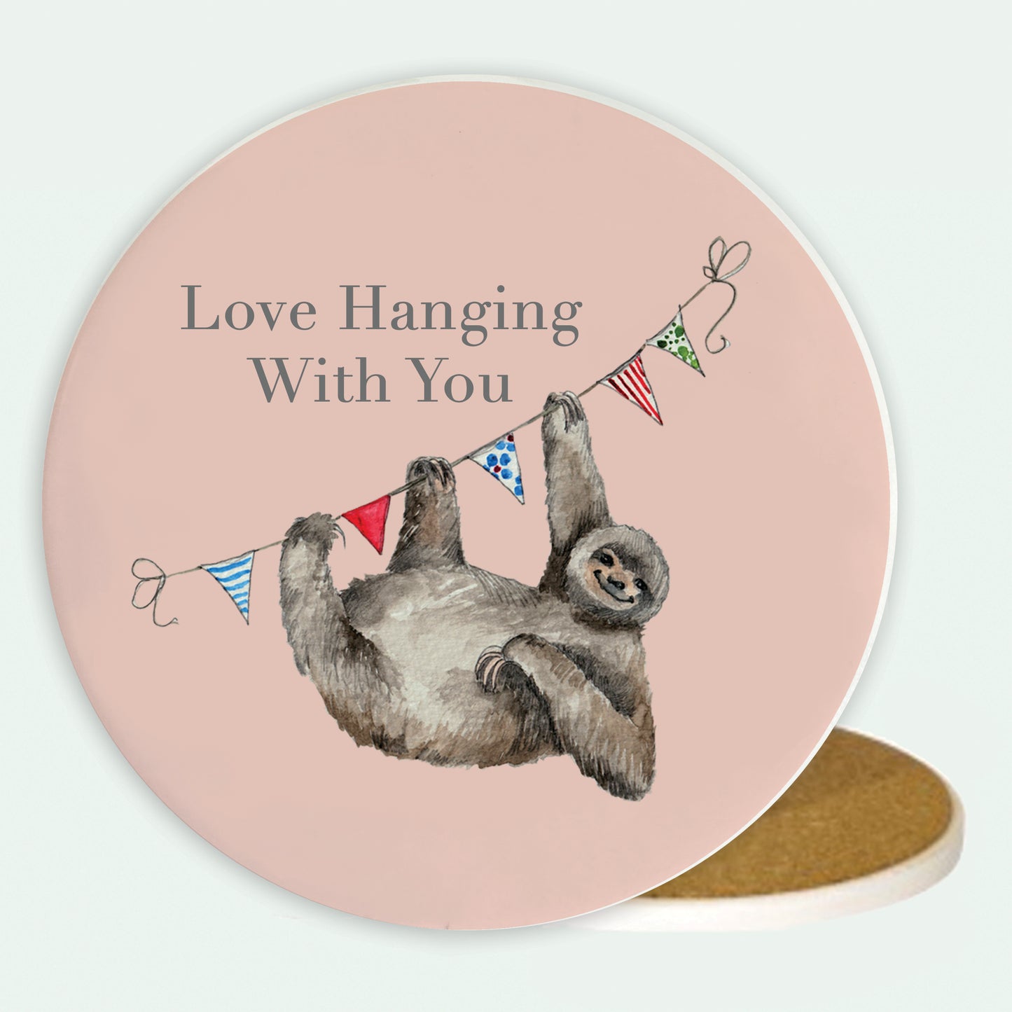 Ceramic Coaster - Sloth Love Hanging Coasters Crumble and Core   
