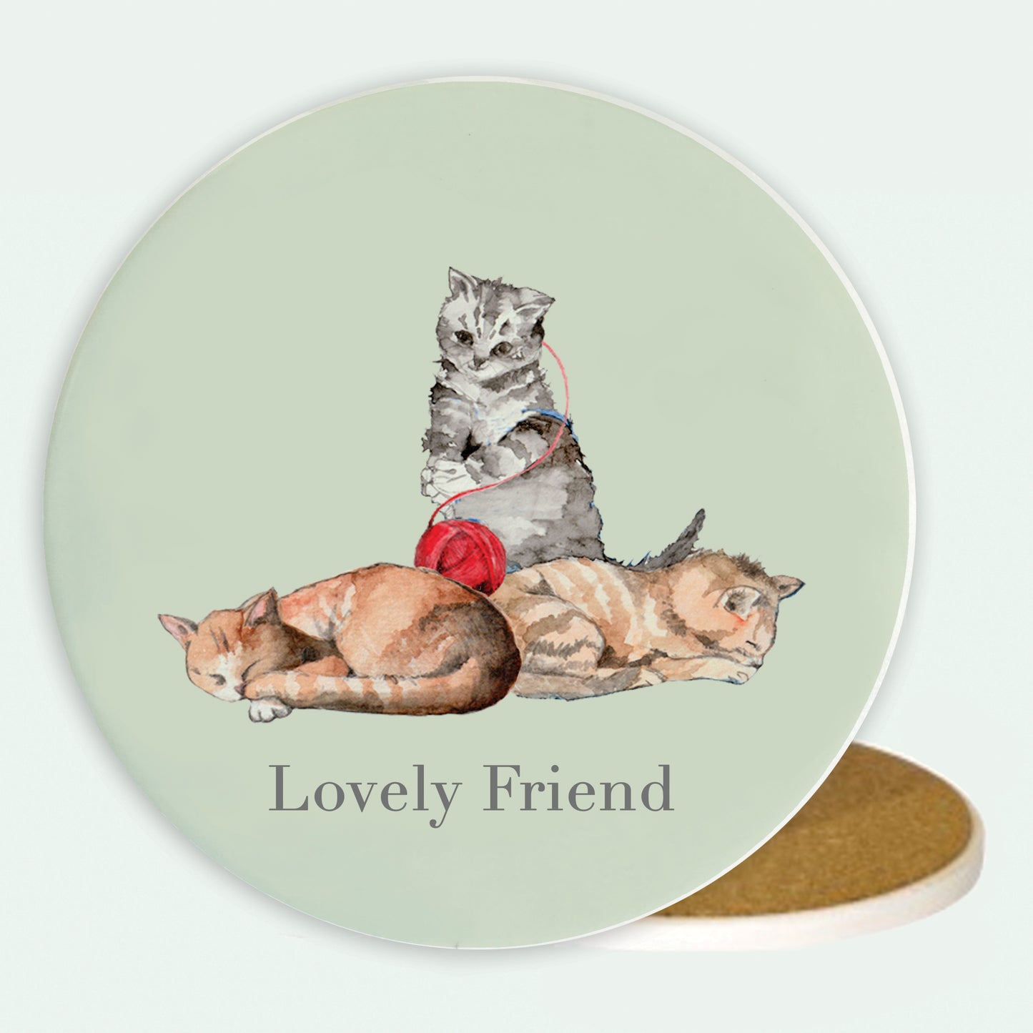 Ceramic Coaster - Cats Lovely Friend Coasters Crumble and Core   