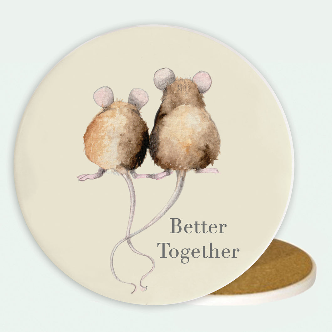 Ceramic Coaster - Mouse Hang in There Coasters Crumble and Core   