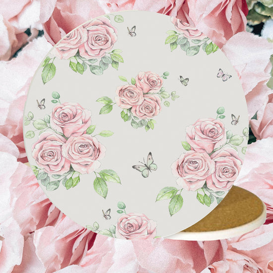 Elegant Floral Ceramic Coaster for Home Decor - Thoughtful Gift for Friends - Crumble and Core