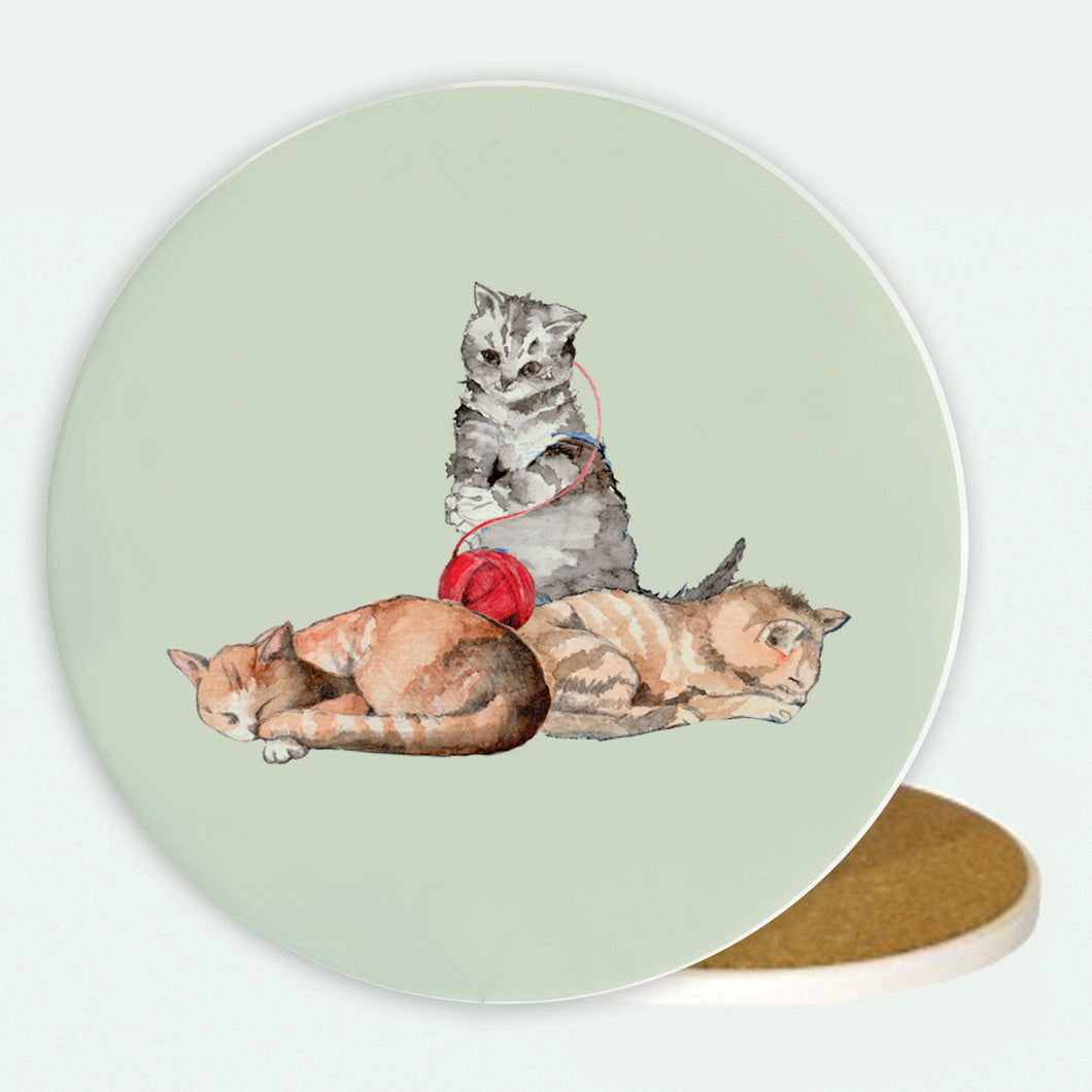 Ceramic Coaster - Cats Coasters Crumble and Core   