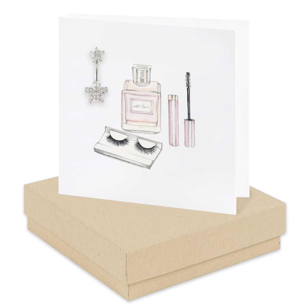 Make Up Boxed Card with Surgical Steel Crystal Navel Bar CP002 Body Jewelry Crumble and Core   